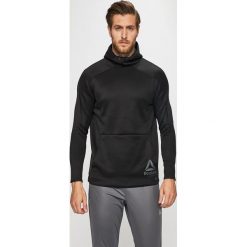 Reebok - Bluza. Czarne bluzy męskie Reebok, s, z nadrukiem, z poliesteru, z kapturem. W wyprzedaży za 159,90 zł.