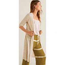 Mango - Sweter Leeche. Szare swetry damskie Mango, s, bez wzorów, ze lnu, bez rękawów, długie, bez kaptura. Za 159,90 zł.