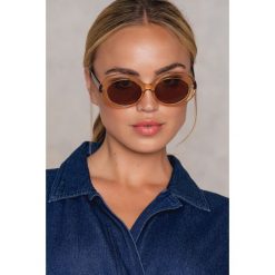 Okulary przeciwsłoneczne damskie: NA-KD Accessories Owalne okulary przeciwsłoneczne – Multicolor,Nude