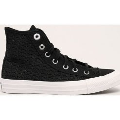 Converse - Trampki. Czarne trampki i tenisówki damskie Converse, bez wzorów, z gumy, na sznurówki. Za 359,90 zł.