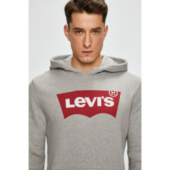Levi's - Bluza. Brązowe bejsbolówki męskie Levi's®, l, z nadrukiem, z bawełny, z kapturem. Za 239,90 zł.