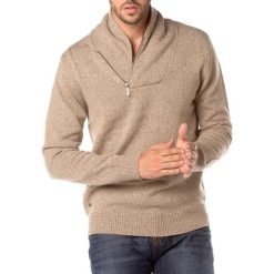 Golfy męskie: Sweter w kolorze beżowym
