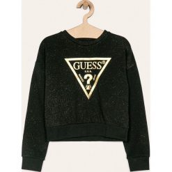 Guess Jeans - Bluza dziecięca 118-175 cm. Czarne bluzy dziewczęce Guess Jeans, z nadrukiem, z elastanu, bez rękawów, bez kaptura. W wyprzedaży za 139,90 zł.