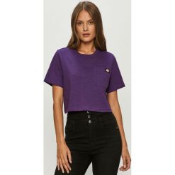 Dickies - T-shirt. Różowe bluzki damskie Dickies, s, bez wzorów, z bawełny, casualowe, z okrągłym kołnierzem, z krótkim rękawem. Za 129,90 zł.