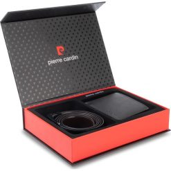 Zestaw upominkowy PIERRE CARDIN - ZG-EX-02 Czarny 31374. Czarne portfele męskie Pierre Cardin, bez wzorów, ze skóry. Za 179,00 zł.