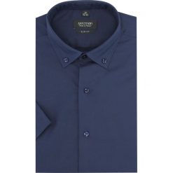 Koszula versone 2915 krótki rękaw slim fit granatowy. Niebieskie koszule męskie Recman, m, bez wzorów, bez kołnierzyka, z krótkim rękawem. Za 149,00 zł.