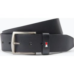 Tommy Hilfiger - Męski pasek skórzany – New Denton, czarny. Czarne paski męskie TOMMY HILFIGER, w paski, ze skóry. Za 179,95 zł.