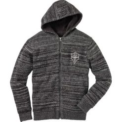 Sweter rozpinany outdoorowy bonprix czarny melanż. Czarne swetry klasyczne męskie marki bonprix, m, z aplikacjami, z polaru. Za 109,99 zł.
