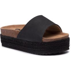 Espadryle REFRESH - 69727 Negro. Czarne espadryle damskie Refresh, bez wzorów, ze skóry ekologicznej, bez obcasa. W wyprzedaży za 139,00 zł.