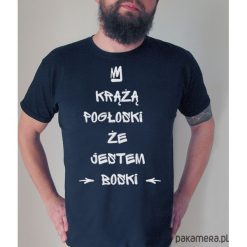 Krążą pogłoski Nova męska czarna. Czarne t-shirty męskie marki Pakamera, m, bez wzorów, z bawełny, bez kołnierzyka, krótkie. Za 85,00 zł.