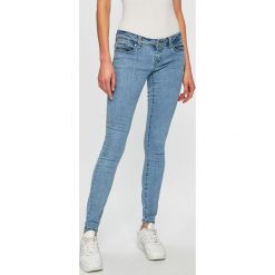 Only - Jeansy. Niebieskie jeansy damskie ONLY, bez wzorów, z elastanu, z obniżonym stanem. W wyprzedaży za 89,90 zł.