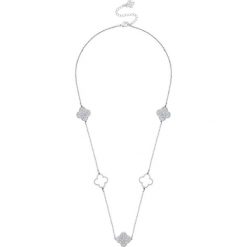 Pozłacany naszyjnik z kryształami - (D)50 cm. Szare naszyjniki damskie Diamond Style, z kryształem, złote. W wyprzedaży za 89,95 zł.