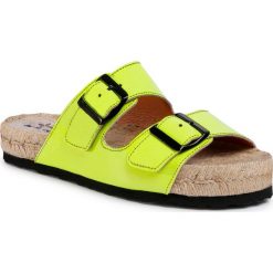Espadryle MANEBI - Nordic Sandals F 9.0 R0 Yellow Fluo. Żółte espadryle damskie Manebi, bez wzorów, ze skóry, bez obcasa. W wyprzedaży za 389,00 zł.