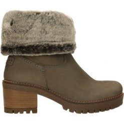 Botki Panama Jack. Szare botki damskie marki Panama Jack, ze skóry, bez obcasa, bez zapięcia. Za 349,90 zł.