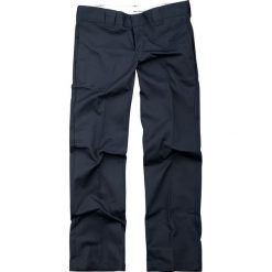 Dickies spodnie (873 Slim Straight Work) Chino granatowy. Niebieskie spodnie męskie marki Dickies, na co dzień, z aplikacjami, z materiału, biznesowe, długie. Za 199,90 zł.