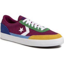 Tenisówki CONVERSE - Net Star Classic Ox 166859C Rose Maroon/Amarillo/Rush Blue. Czerwone półbuty męskie Converse, bez wzorów, ze skóry, eleganckie, bez zapięcia. Za 299,00 zł.