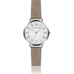 Zegarek "EAP-2714" w kolorze srebrno-różowo-złotym. Szare, analogowe zegarki damskie Emilly Westwood, złote. W wyprzedaży za 149,95 zł.