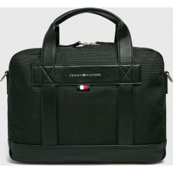 Tommy Hilfiger - Torba. Czarne torby na laptopa TOMMY HILFIGER, w paski, z materiału. W wyprzedaży za 479,90 zł.