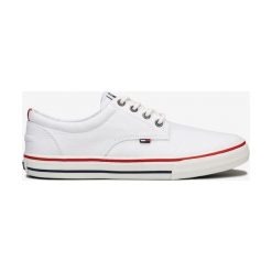 Tommy Jeans Tenisówki Biały. Białe trampki męskie Tommy Jeans, bez wzorów, z jeansu, bez zapięcia. Za 290,95 zł.