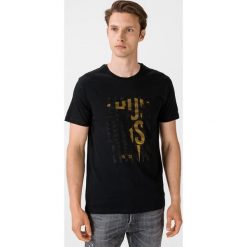Trussardi Jeans Koszulka Czarny. Czarne podkoszulki męskie Trussardi Jeans, m, z nadrukiem, z bawełny, z krótkim rękawem. Za 297,95 zł.