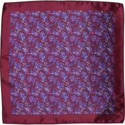 Bordowa Elegancka Poszetka Męska -ALTIES- w Czerwono-Granatowy Wzór Paisley POSZALTS0346. Czerwone poszetki męskie Alties, bez wzorów, eleganckie. Za 27,00 zł.