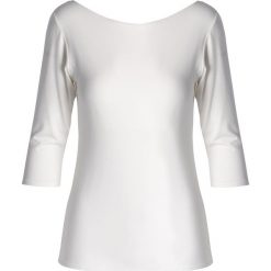 Bluzka - 163-70709 COT. Białe bluzki damskie Unisono, s, bez wzorów, z elastanu, bez kołnierzyka, bez rękawów. Za 49,00 zł.