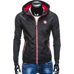 KURTKA MĘSKA PRZEJŚCIOWA C352 - CZARNA. Czarne kurtki męskie przejściowe marki Ombre Clothing, m, z poliesteru. Za 89,00 zł.