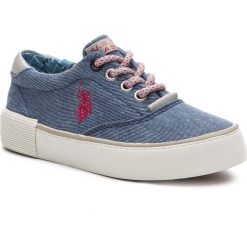 Tenisówki U.S. POLO ASSN. - Alby GALAB4120S9/C1 Jeans. Niebieskie trampki chłopięce U.S. Polo Assn., bez wzorów, z jeansu, na sznurówki. W wyprzedaży za 159,00 zł.