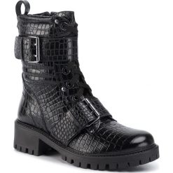 Trapery TWINSET - Anfibo 192TCT02L Nero 04291. Czarne trapery damskie Twinset, ze skóry, bez obcasa, bez zapięcia. W wyprzedaży za 699,00 zł.