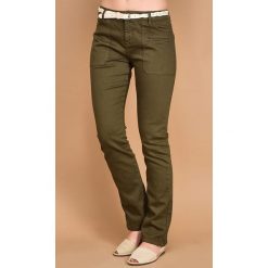 Spodnie w kolorze khaki. Brązowe spodnie damskie Gerard Darel, z standardowym stanem. W wyprzedaży za 153,95 zł.