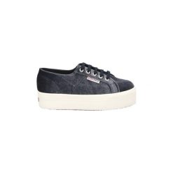 Buty Superga 2790 Velvetchenillew 004 Grey Dk. Niebieskie trampki i tenisówki damskie Superga, bez wzorów, bez zapięcia. Za 154,66 zł.