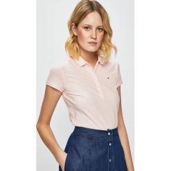 Tommy Hilfiger - Top. Różowe bluzki damskie TOMMY HILFIGER, s, bez wzorów, z elastanu, bez kołnierzyka. W wyprzedaży za 219,90 zł.
