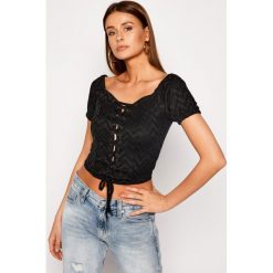Top Guess Marietta W0GP91 K9QO0. Czarne bluzki damskie Guess, m, z aplikacjami, z elastanu, polo, bez rękawów. W wyprzedaży za 179,00 zł.