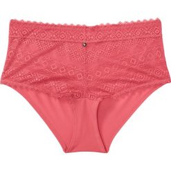 Figi maxi panty bonprix kremowy koralowy. Różowe panty damskie bonprix, w koronkowe wzory. Za 34,99 zł.