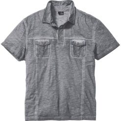 Shirt polo z efektem wytarcia, krótki rękaw bonprix dymny szary. Szare koszulki męskie bonprix, s, bez wzorów, z krótkim rękawem. Za 74,99 zł.