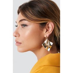Kolczyki damskie: NA-KD Accessories Kolczyki Folded Square - Gold