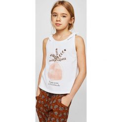 Mango Kids - Top dziecięcy Kokedama 110-164 cm. Szare bluzki dziewczęce marki Mango Kids, z nadrukiem, z bawełny, z okrągłym kołnierzem, bez rękawów. Za 59,90 zł.