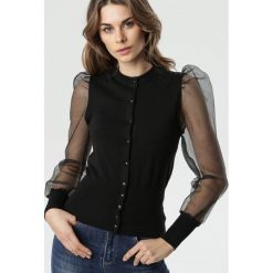 Czarny Sweter Tanisha. Czarne swetry damskie Born2be, s, bez wzorów, bez rękawów, długie, bez kaptura. Za 99,99 zł.