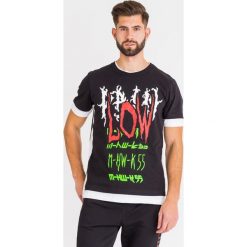T-SHIRT DIESEL. Czarne t-shirty męskie Diesel, xl, z nadrukiem, z bawełny, z okrągłym kołnierzem. Za 371,40 zł.