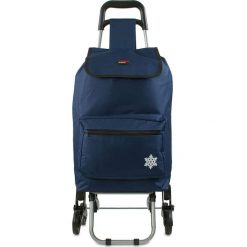 Shopper bag damskie: Torba „Atlas” w kolorze granatowym na zakupy – 42 x 92 x 35 cm