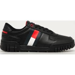 Tommy Jeans - Buty skórzane. Czarne sneakersy męskie Tommy Jeans, z jeansu, na sznurówki. Za 449,90 zł.