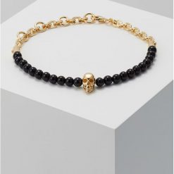 Northskull SKULL BEAD AND CHAIN BRACELET Bransoletka black/goldcoloured. Żółte bransoletki męskie marki Northskull. Za 719,00 zł.