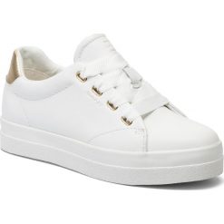 Sneakersy GANT - Aurora 19531861 Bright White G290. Białe półbuty damskie GANT, na co dzień, bez wzorów, ze skóry, bez obcasa, na płaskiej podeszwie, bez zapięcia. W wyprzedaży za 329,00 zł.