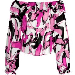 Bluzka Pinko 20191 UNQS 3U10HX 7502. Różowe koszule damskie Pinko, bez wzorów, z wiskozy, bez kołnierzyka, bez rękawów. W wyprzedaży za 539,00 zł.