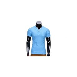 T-shirty męskie: T-SHIRT MĘSKI BEZ NADRUKU S667 – BŁĘKITNY