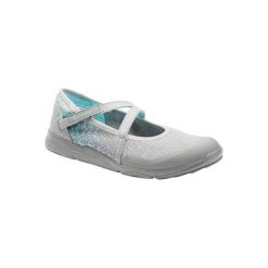 Buty do chodzenia damskie - baleriny PW 160 Br'easy szaro-turkusowe. Szare baleriny damskie NEWFEEL, bez wzorów, z poliesteru, bez obcasa. Za 79,99 zł.