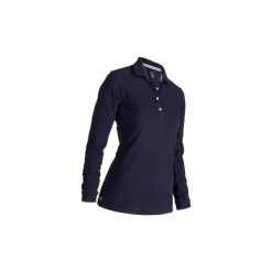 Koszulka polo do golfa damska. Szare koszulki damskie polo marki INESIS, s, bez wzorów, z elastanu, z golfem, bez rękawów. W wyprzedaży za 39,99 zł.