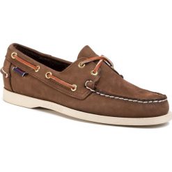 Mokasyny SEBAGO - Docksides Portland Nubuck 7000GA0 Dk Brown 901. Pomarańczowe mokasyny męskie Sebago, ze skóry, klasyczne. Za 649,00 zł.