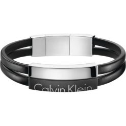 Calvin Klein Bransoletka Czarny Srebrny. Szare bransoletki męskie Calvin Klein, srebrne. Za 500,95 zł.