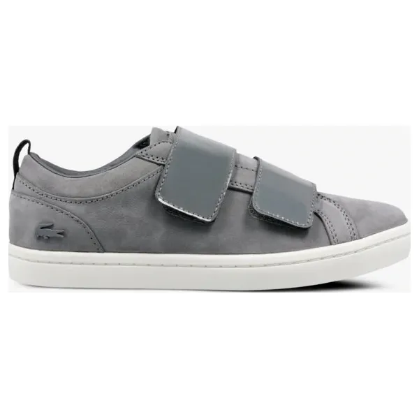 Lacoste Straightset Strap 3181 buty damskie, szary, rozmiar 36. Szare buty sportowe damskie Lacoste, w paski, ze skóry, sportowe, tenisowe. W wyprzedaży za 297,49 zł.